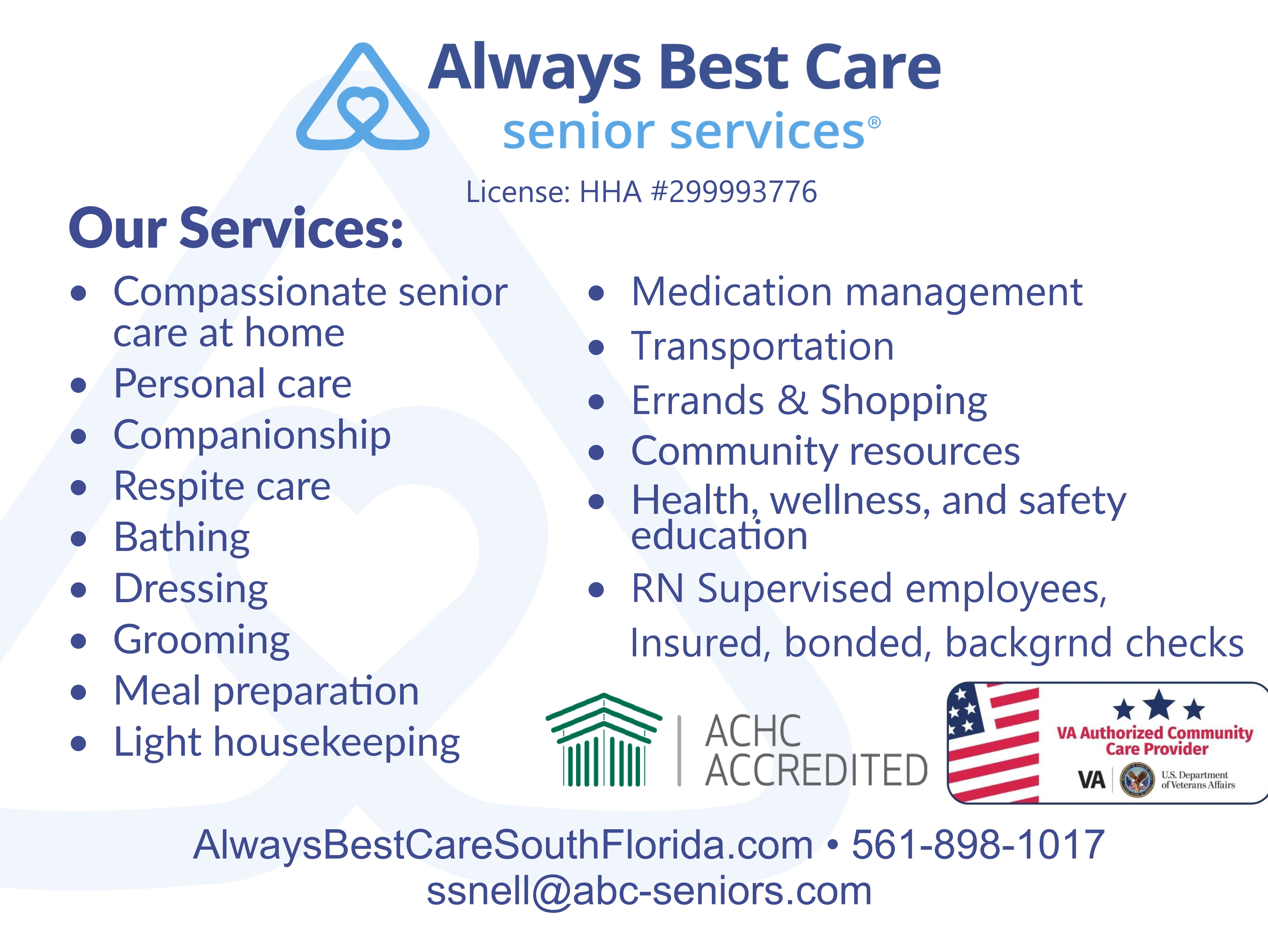 ALWAYS BEST CARE SENIOR SERVICES - Homecare photo in HOBE SOUND, FL